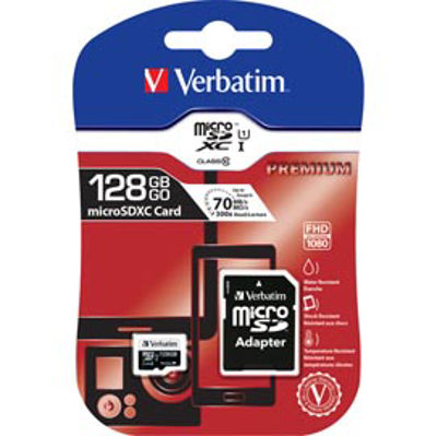 Immagine di Verbatim - micro SDHC - 128gb hc classe 10 fino a 45mb/s [44085]