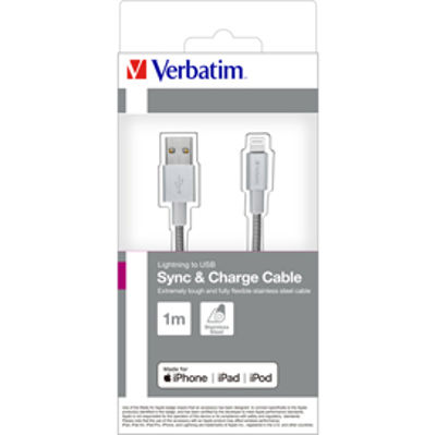 Immagine di Verbatim Cavo LIGHTNING SYNC  CHARGE 100CM SILVER [48859]