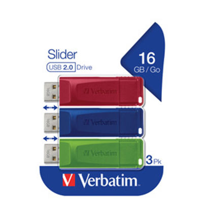 Immagine di Verbatim - USB Pen Drive 3.2 Gen 1 Drive - 16 GB - rosso/giallo/blu - conf. 3 pezzi - 49306 [49306]