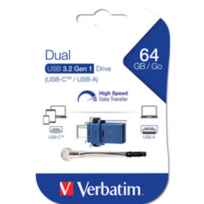 Immagine di Verbatim - Memoria USB 3.0 Store 'N' Go Dual Drive - USB-A / USB-C - 64 GB - 49967 [49967]